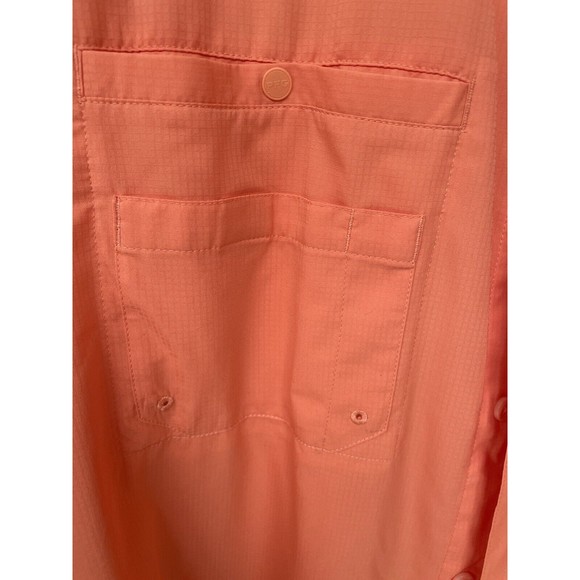 Columbia PFG Omni-Shade Mens Button Down Vented Fishing Shirt Coral Size 2XL - Picture 6 of 7